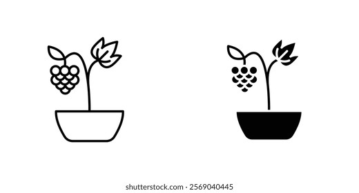 Berry shrubs and vines icons vector graphic pack