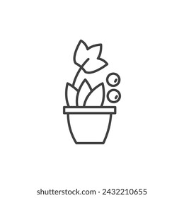 Berry Shrubs and Vines Vector Line Icon illustration.