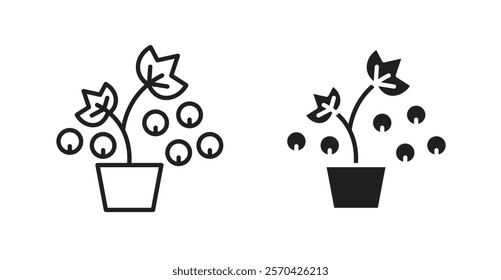 Berry shrubs and vines vector web icons set