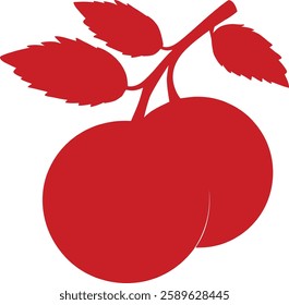 Berry Silhouette Vector Illustration – Fruit Outline for Design