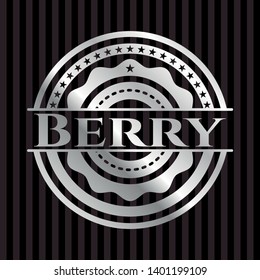Berry silver emblem. Vector Illustration. Mosaic.