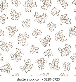 Berry sprigs. Floral seamless pattern. Foliage background. 