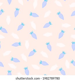 Berry strawberry pattern in pink color for summer background in hand drawn style