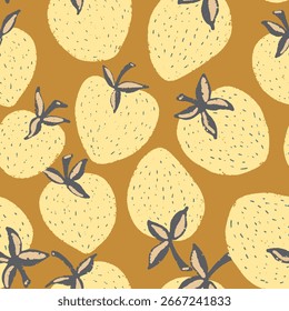 Berry strawberry seamless pattern. Textured berry prints. Vector background wallpaper