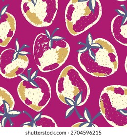 Berry strawberry seamless pattern. Textured berry prints. Vector background wallpaper