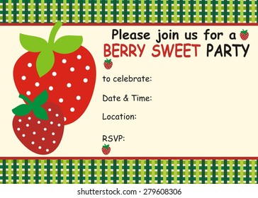 Berry sweet birthday invitation