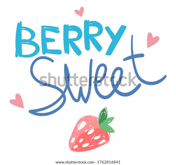 Berry Sweet Letters Vector Strawberry Illustration Stock Vector ...