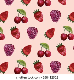 berry watercolor pattern