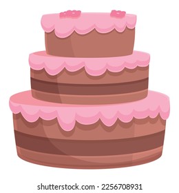 Berry wedding cake icon cartoon vector. Couple design. Bride party