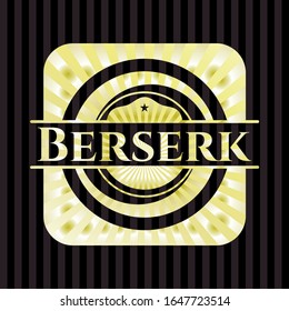 Berserk golden emblem or badge. Vector Illustration. Detailed.