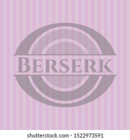 Berserk retro pink emblem. Vector Illustration. Detailed.