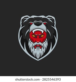 Berserker bear warrior logo illustration