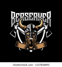 Berserker tribe vector badge logo template svg