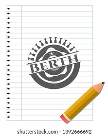 Berth emblem with pencil effect. Vector Illustration. Detailed.
