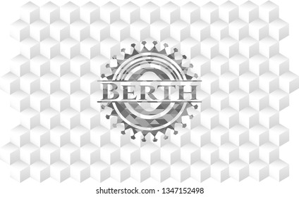 Berth grey emblem with cube white background
