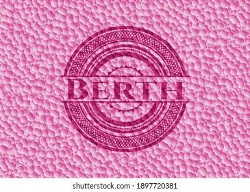 Berth-rosa-Emblem mit Blasenhintergrund. Vektorgrafik. Detaillierte Angaben. 