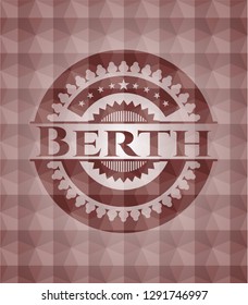 Berth red badge with geometric background. Seamless.