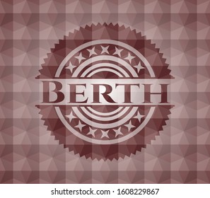 Berth red geometric emblem. Seamless.