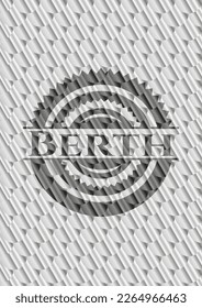 Emblema plateado brillante de Berth. Patrón de escalas. Ilustración vectorial. Detallado. 