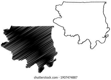 Bertie County, North Carolina State (U.S. county, United States of America) map vector illustration, scribble sketch Bertie map
