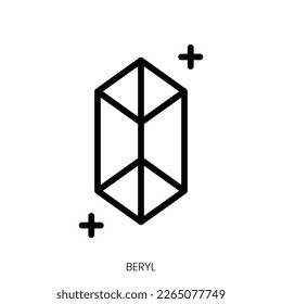 beryl icon. Line Art Style Design Isolated On White Background