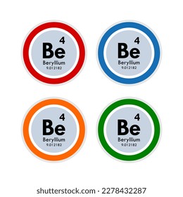Beryllium Icon Set. Vektorgrafik in 4 Farben Optionen für Webdesign