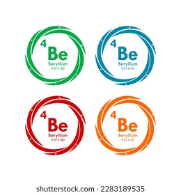 conjunto de iconos de berilio. ilustración de plantilla vectorial para diseño web