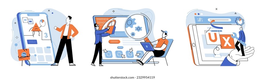 Bes application metaphor. Vector illustration. Quality control, rigorous process that filters out any substandard applications Application score, statistical representation of applications efficacy