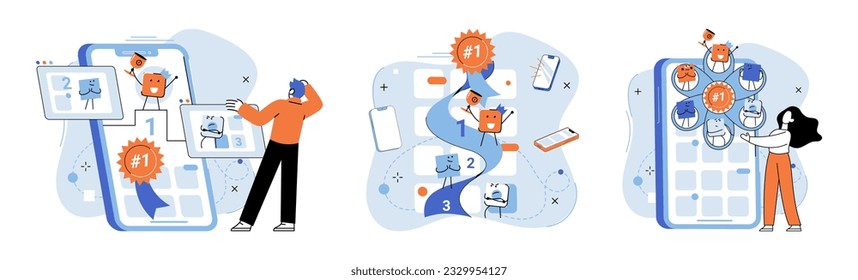 Bes application metaphor. Vector illustration. Best application, software titknown for its superior functionality and design Winner app, best in its class, delivering unparalleled user experience