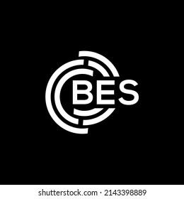 BES letter logo design on black background. BES creative initials letter logo concept. BES letter design.
