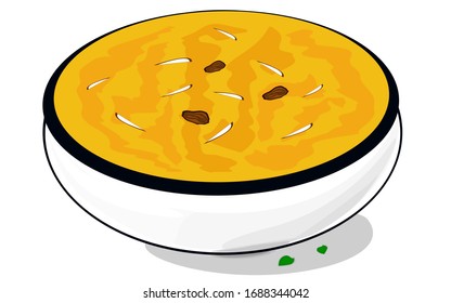 Besan ka Halwa indian Sweet food Vector