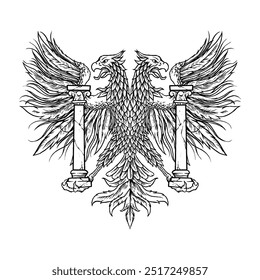 Besancon Vintage Eagle vector Illustration