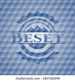 Beset blue hexagon badge. Vector Illustration. Detailed.