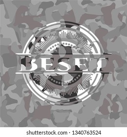 Beset on grey camouflaged pattern
