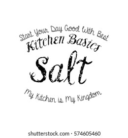 Besic kitchen ingredients basics label template vector