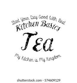 Besic kitchen ingredients basics label template Tea vector
