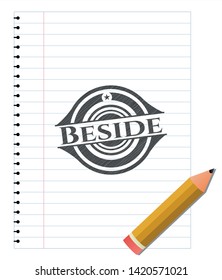 Beside pencil effect. Vector Illustration. Detailed.