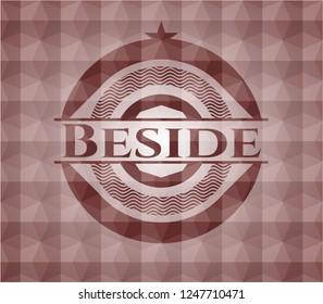Beside red seamless geometric emblem.