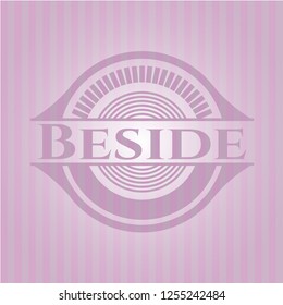 Beside retro pink emblem