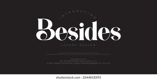 Besides Modern minimal abstract alphabet fonts. Typography technology, electronic, movie, digital, music, future, logo creative font.
