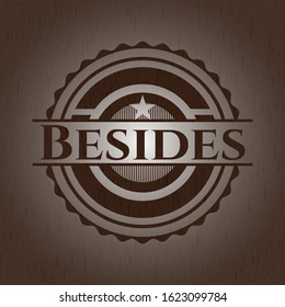 Besides retro wood emblem. Vector Illustration.