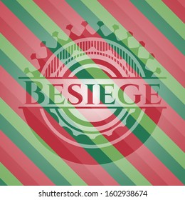 Besiege christmas emblem background. Vector Illustration. Detailed.