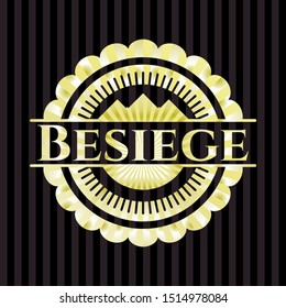 Besiege golden badge or emblem. Vector Illustration. Detailed.