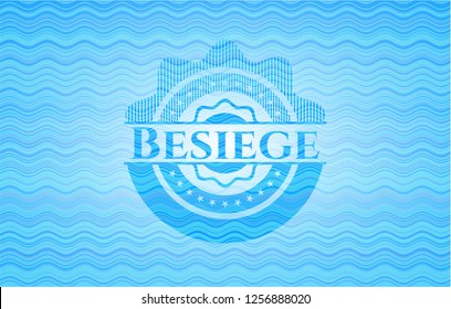 Besiege water wave concept emblem background.