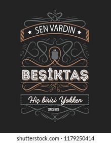 Besiktas football club retro t-shirt design