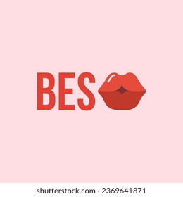 beso graphic with lips and pink background