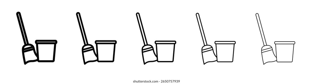 Besom con el Vector del icono del palillo y del cubo