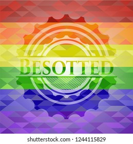 Besotted lgbt colors emblem 