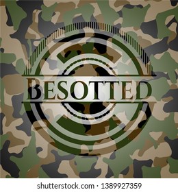 Besotted on camo texture. Vector Illustration. Detailed.
