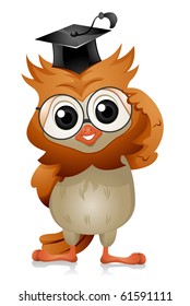 A Bespectacled Owl Adjusting His/Her Glasses - Vector